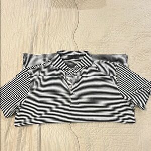 G/Fore Striped Navy and White Polo Shirt -Medium